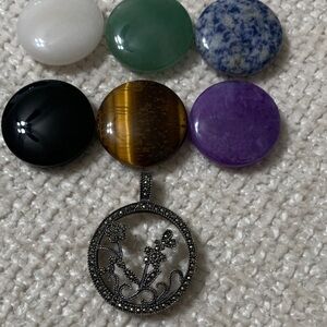 Sterling Silver Marcasite(5.25gr   pendant with interchangeable stones